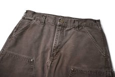画像2: 13' Used Carhartt Duck Double Knee Carpenter Pants Dark Brown カーハート (2)