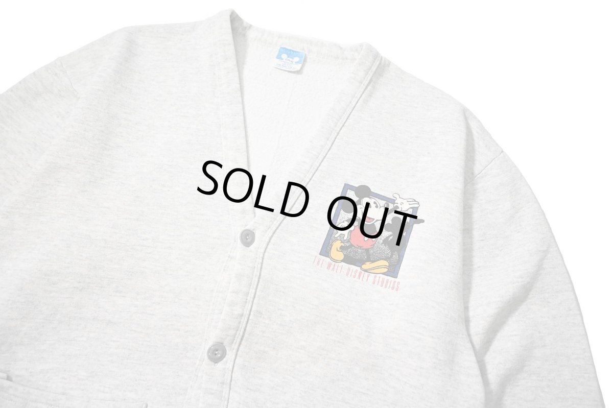 画像2: 80-90s Used Disney Sweat Cardigan Ash made in USA (2)