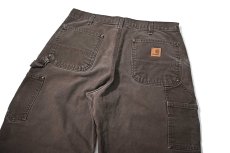 画像5: 13' Used Carhartt Duck Double Knee Carpenter Pants Dark Brown カーハート (5)