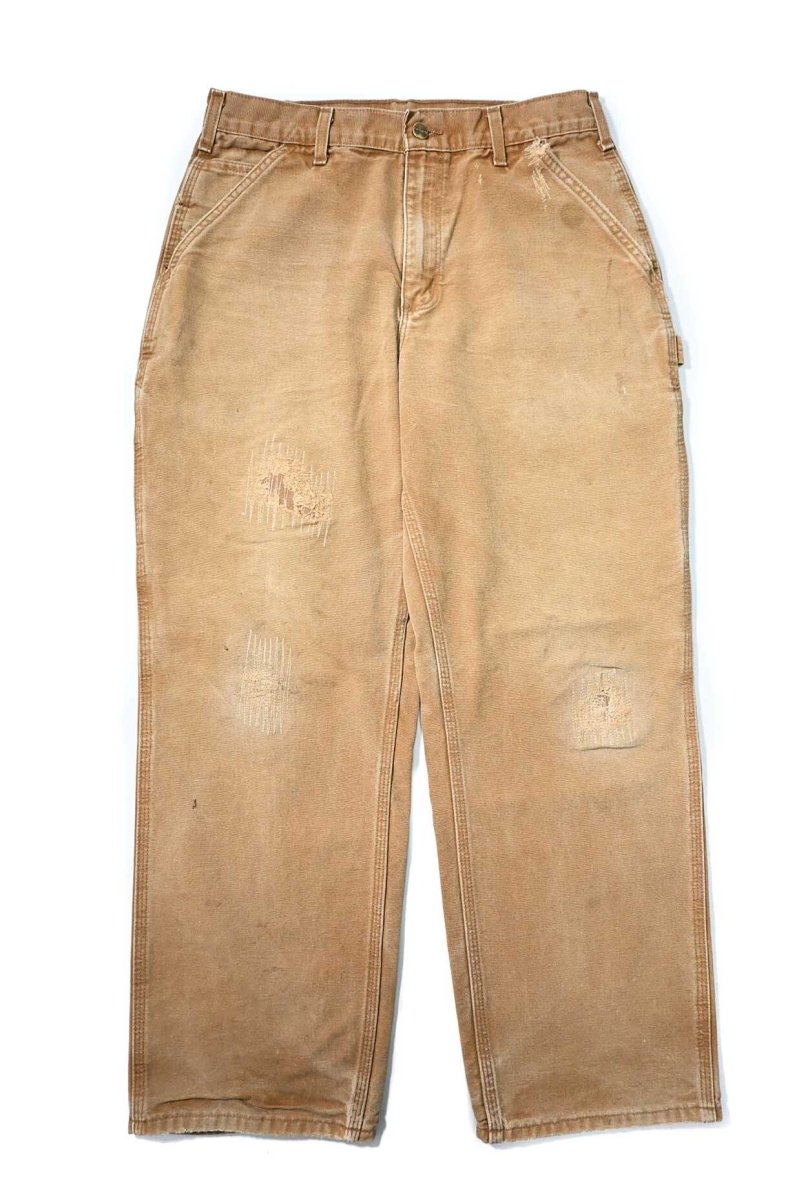 画像1: 17' Used Carhartt Duck Carpenter Pants Brown カーハート (1)