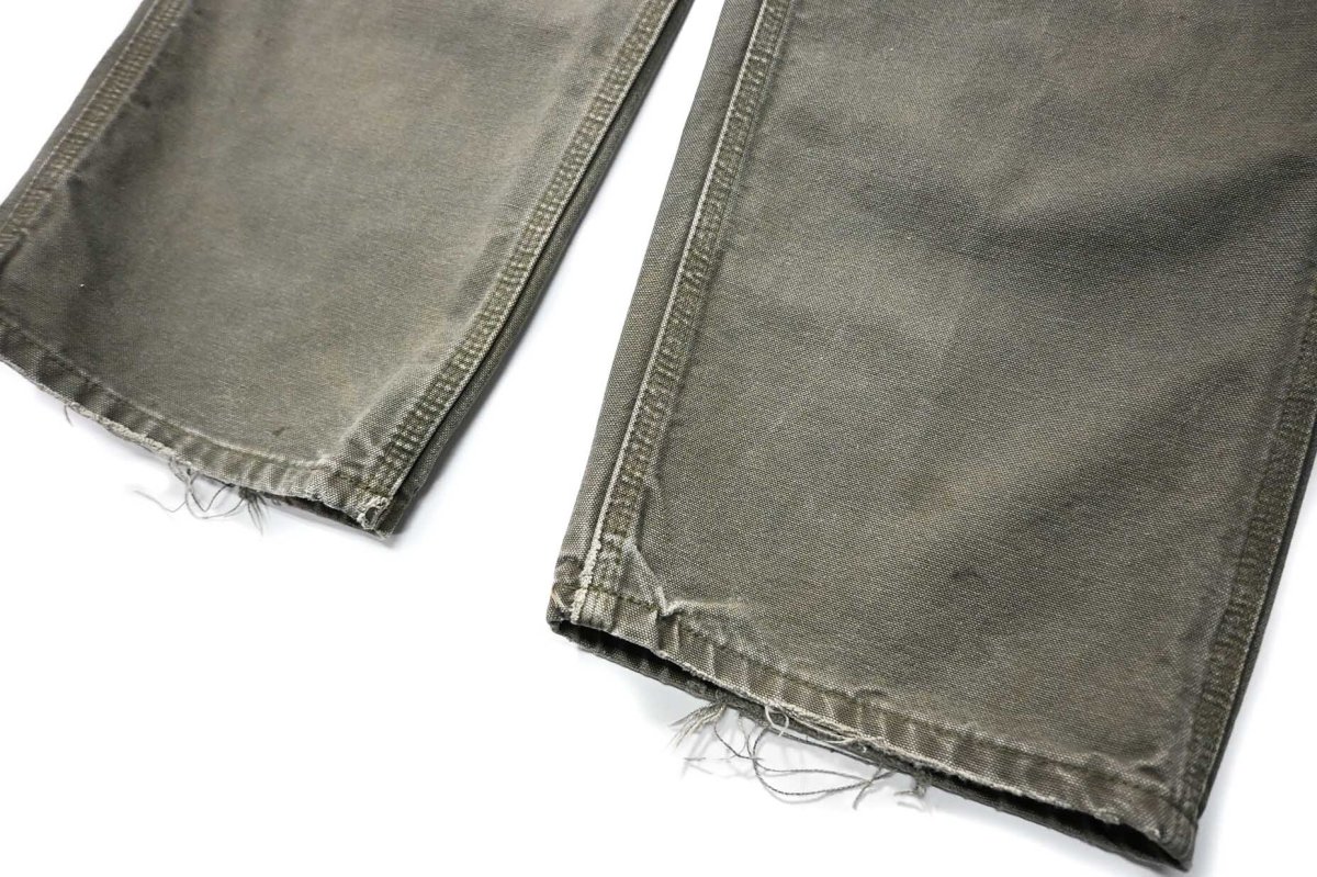 画像3: 07' Used Carhartt Duck Carpenter Pants Moss カーハート (3)