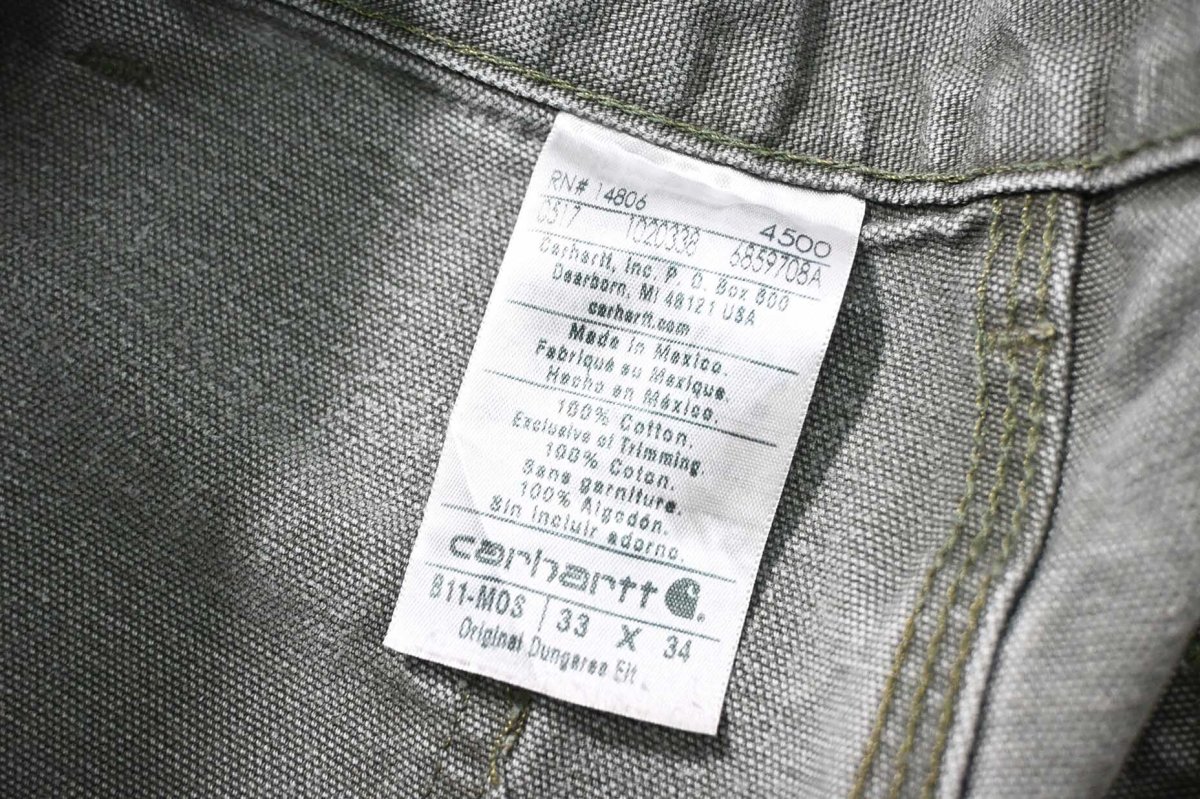 画像6: 17' Used Carhartt Duck Carpenter Pants Moss カーハート (6)
