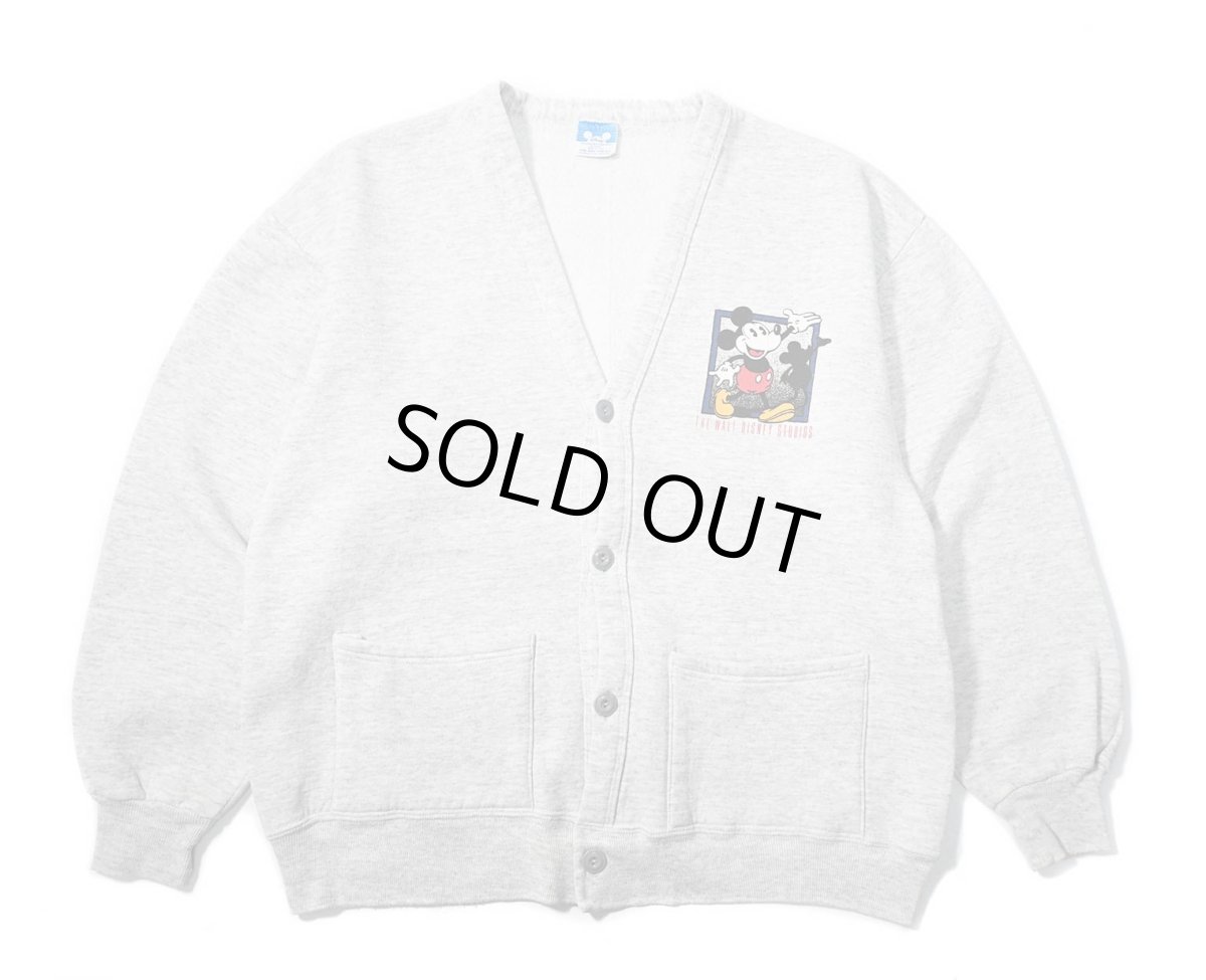 画像1: 80-90s Used Disney Sweat Cardigan Ash made in USA (1)