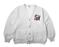 画像1: 80-90s Used Disney Sweat Cardigan Ash made in USA (1)