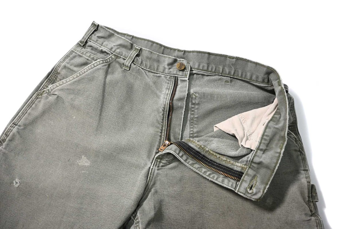画像5: 17' Used Carhartt Duck Carpenter Pants Moss カーハート (5)