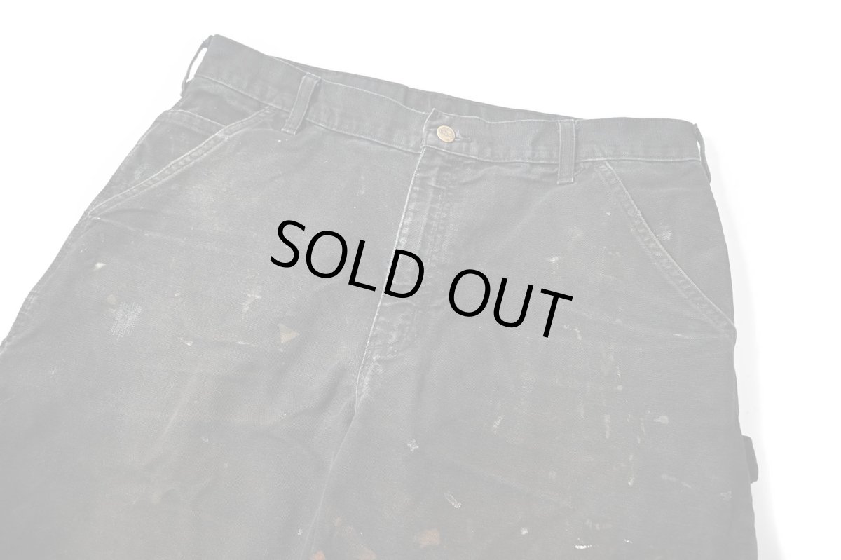 画像2: 00-10s Used Carhartt Duck Carpenter Pants Black カーハート (2)