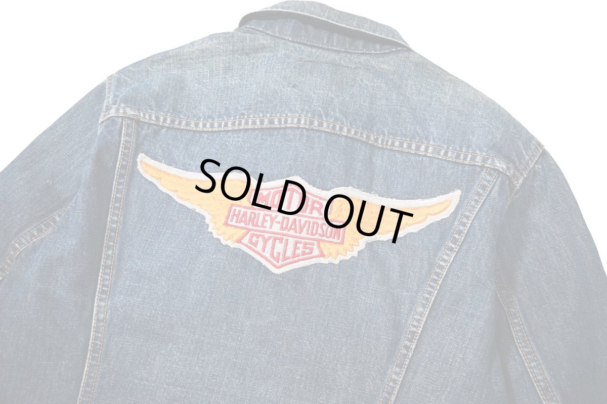 画像6: 70s Used Levi's 70505 Harley-Davidson Patch Denim Jacket (6)