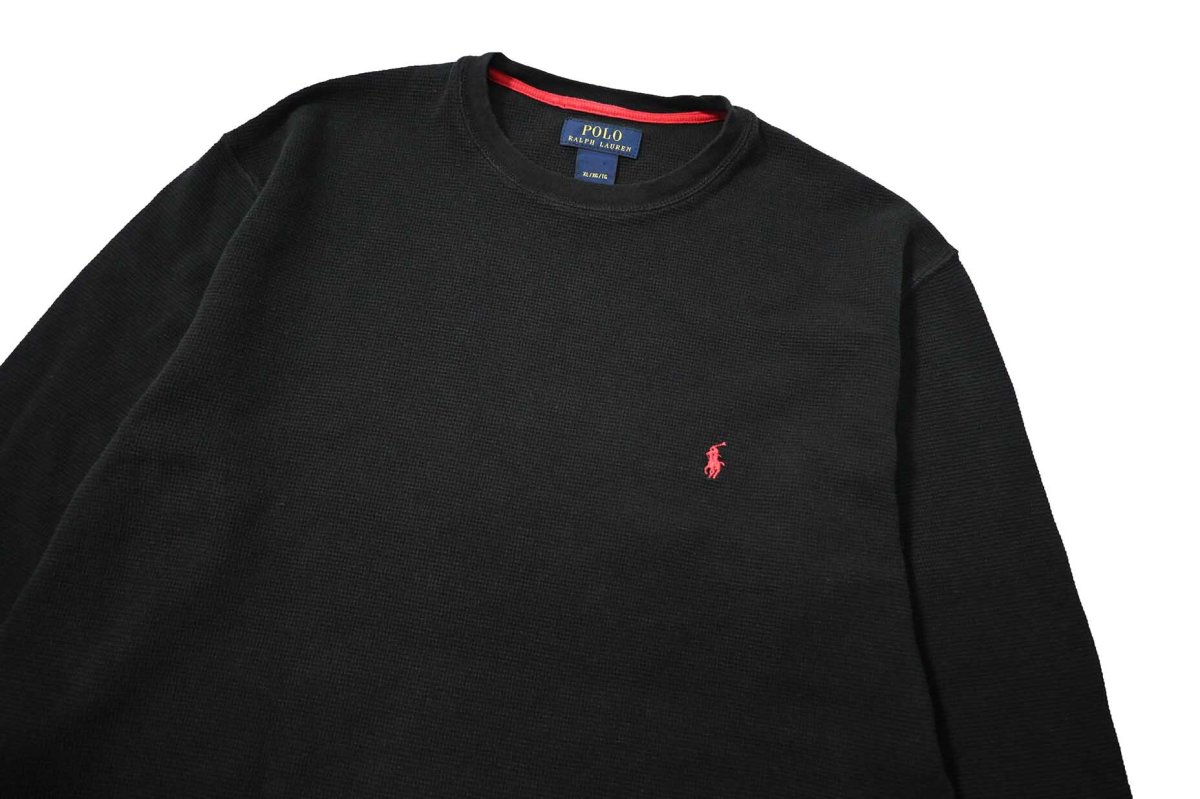 画像2: Used Polo Ralph Lauren L/S Thermal Black (2)