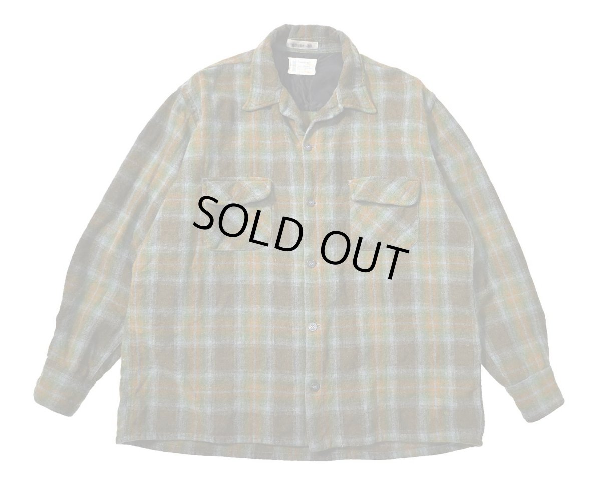 画像1: 60-70s Used Towncraft Wool Open Collar Shirt (1)