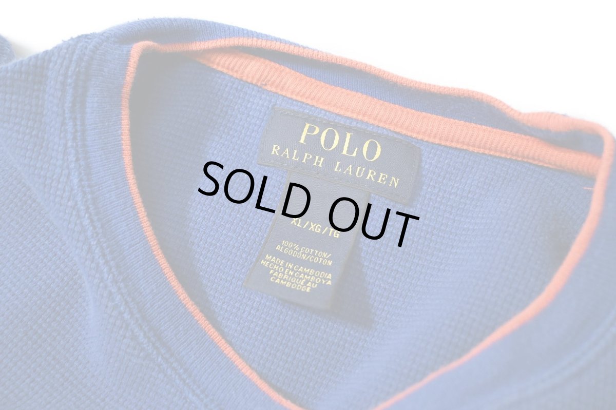 画像4: Used Polo Ralph Lauren L/S Thermal Blue (4)