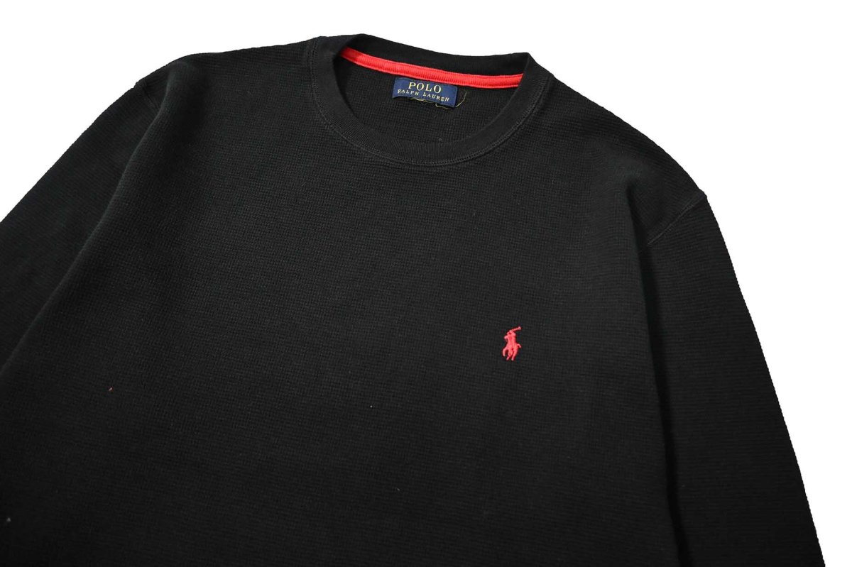 画像2: Used Polo Ralph Lauren L/S Thermal Black (2)