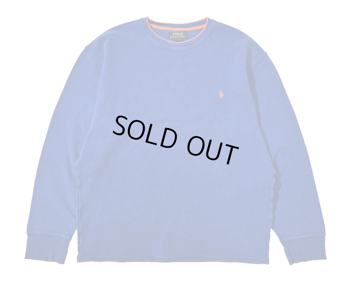 画像1: Used Polo Ralph Lauren L/S Thermal Blue (1)