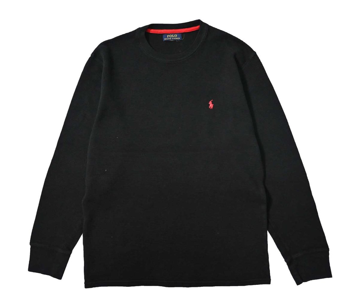 画像1: Used Polo Ralph Lauren L/S Thermal Black (1)
