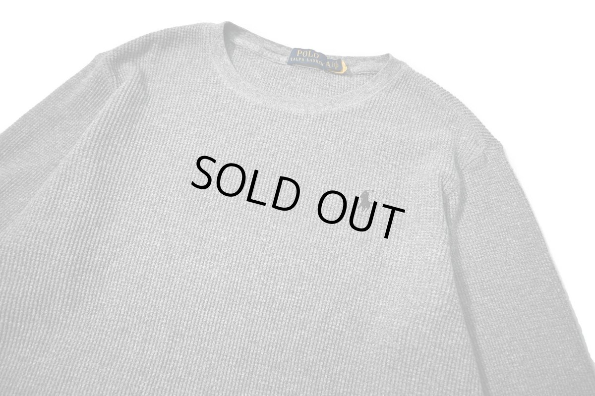 画像2: Used Polo Ralph Lauren L/S Thermal Grey (2)