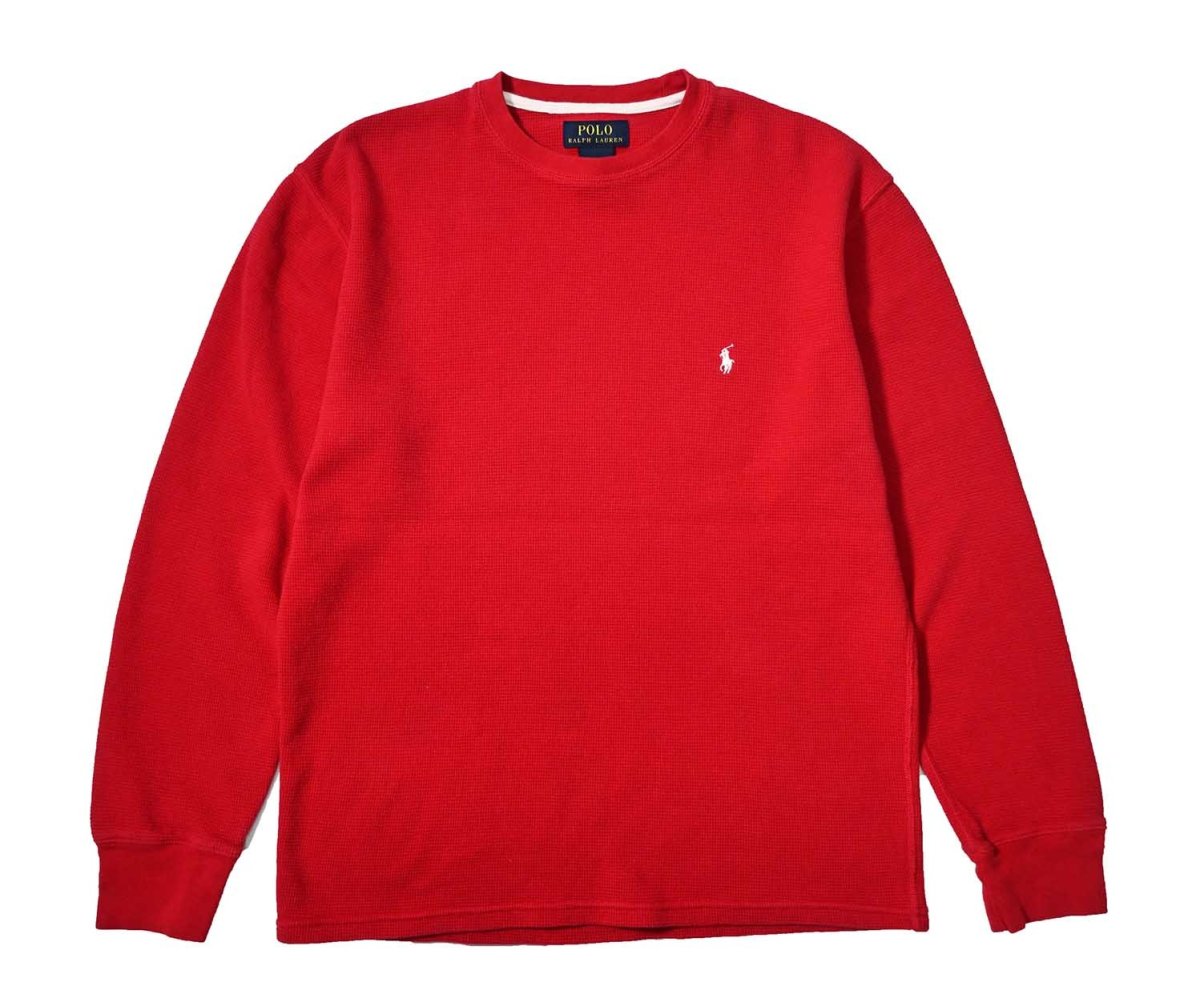 画像1: Used Polo Ralph Lauren L/S Thermal Red (1)