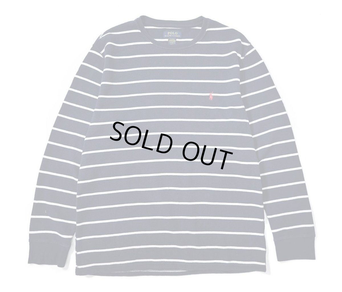 画像1: Used Polo Ralph Lauren Border L/S Thermal Navy/White (1)