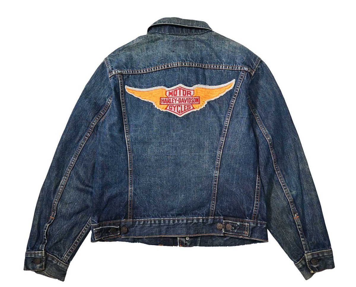 画像2: 70s Used Levi's 70505 Harley-Davidson Patch Denim Jacket (2)
