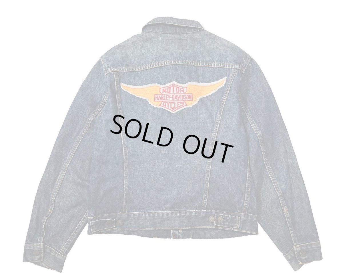 画像2: 70s Used Levi's 70505 Harley-Davidson Patch Denim Jacket (2)