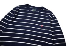 画像2: Used Polo Ralph Lauren Border L/S Thermal Navy/White (2)