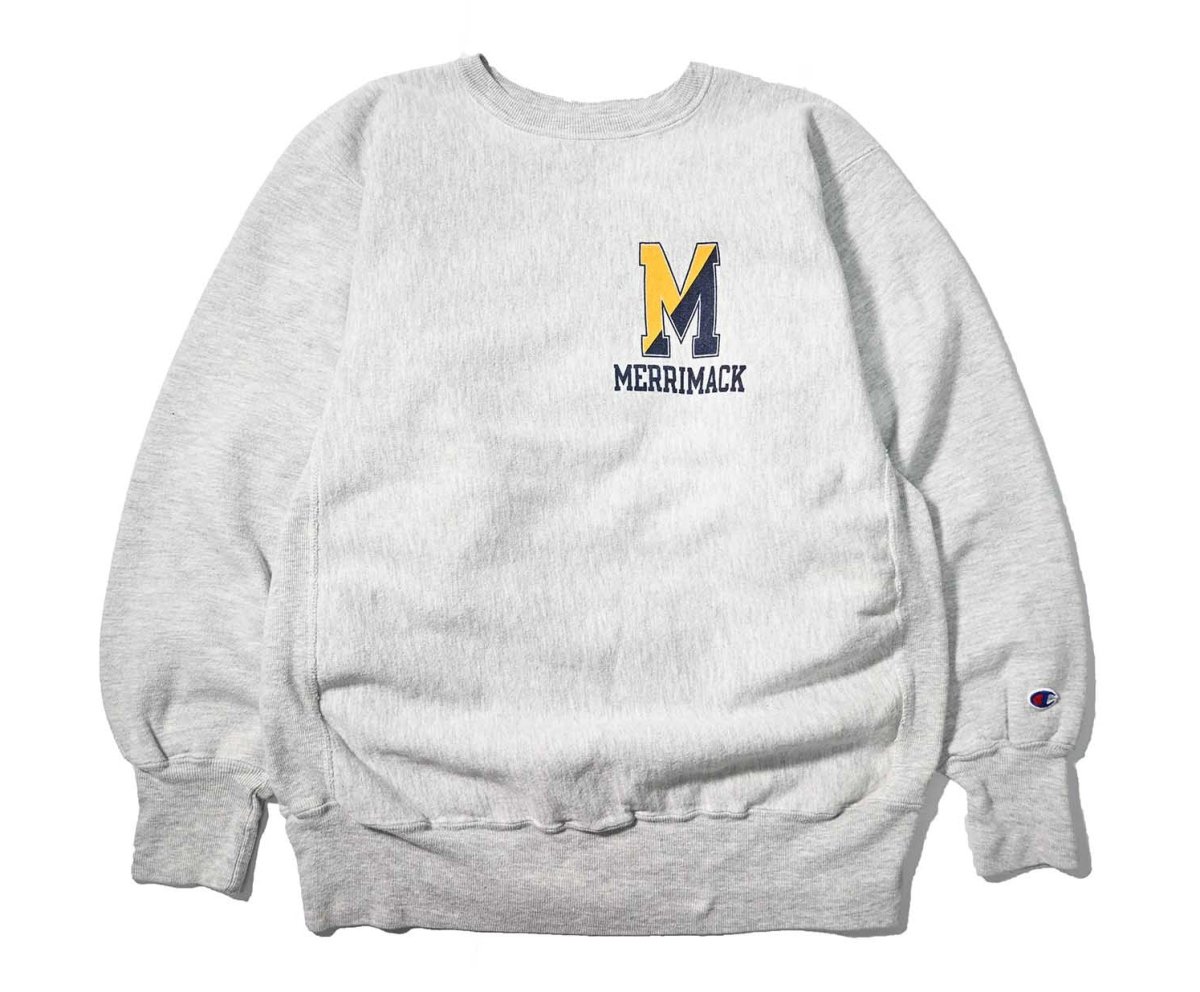 画像1: 90s Used Champion Reverse Weave Sweat Shirt "Merrimack" made in USA 両面プリント (1)