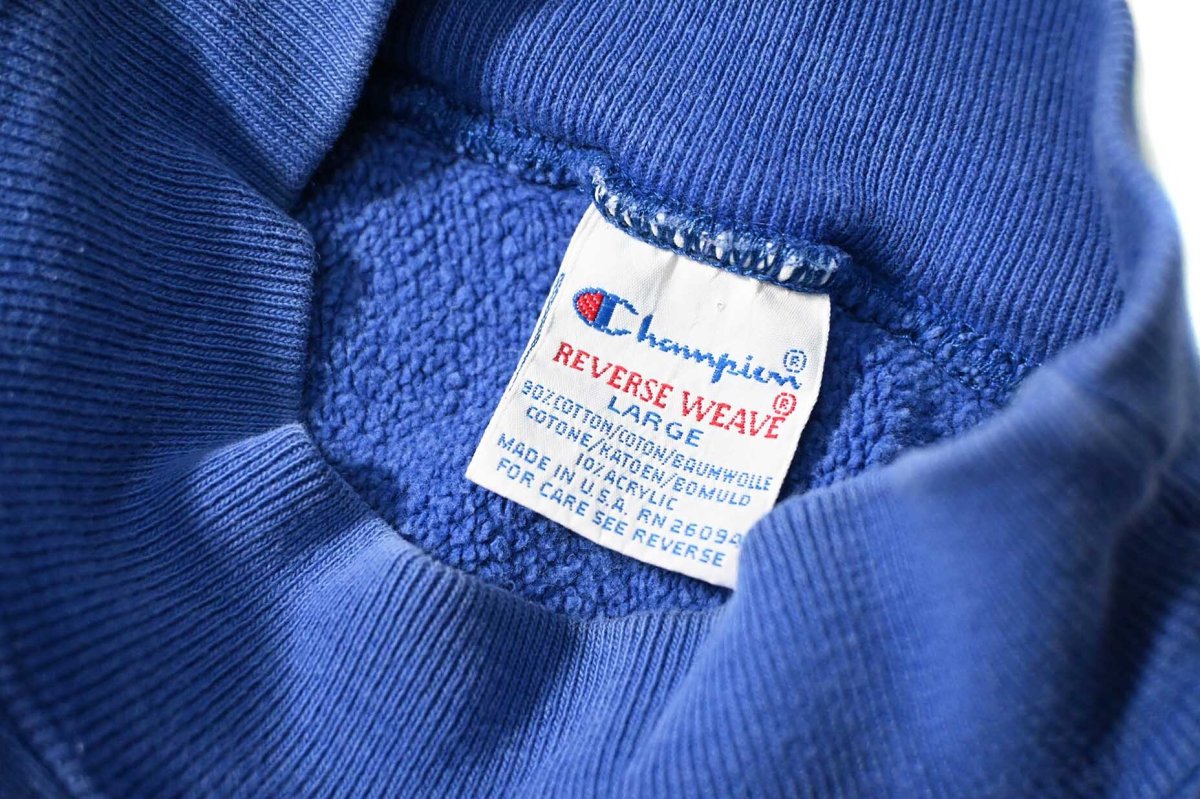画像4: 90s Used Champion Reverse Weave Mock Neck Raglan Sleeve Sweat Shirt made in USA (4)