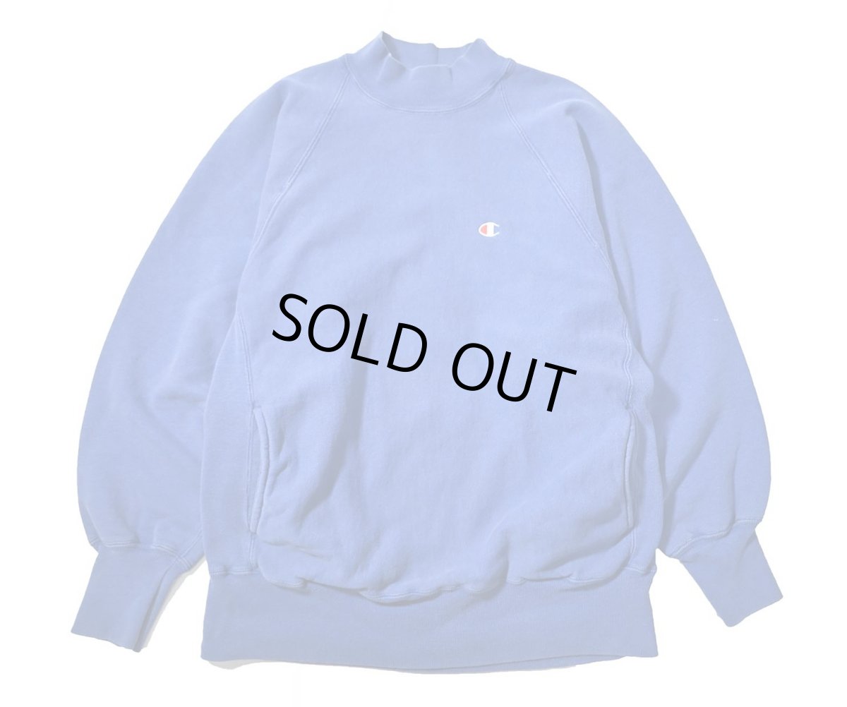 画像1: 90s Used Champion Reverse Weave Mock Neck Raglan Sleeve Sweat Shirt made in USA (1)