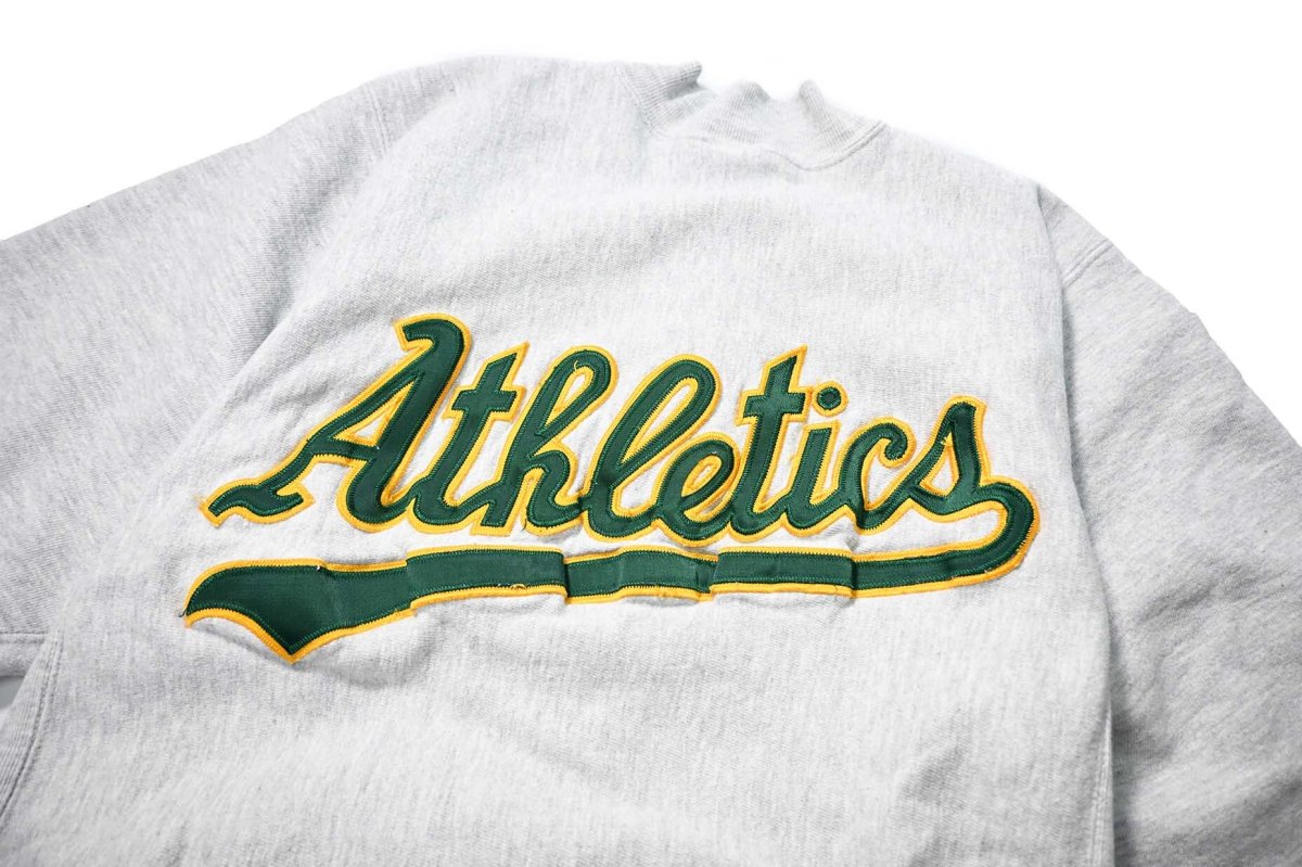 画像5: 90s Used Champion Reverse Weave Snap Cardigan "Oakland Athletics" made in USA (5)