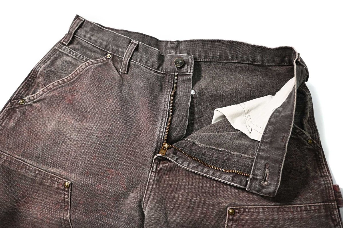 画像6: 16' Used Carhartt Duck Double Knee Carpenter Pants Dark Brown カーハート (6)