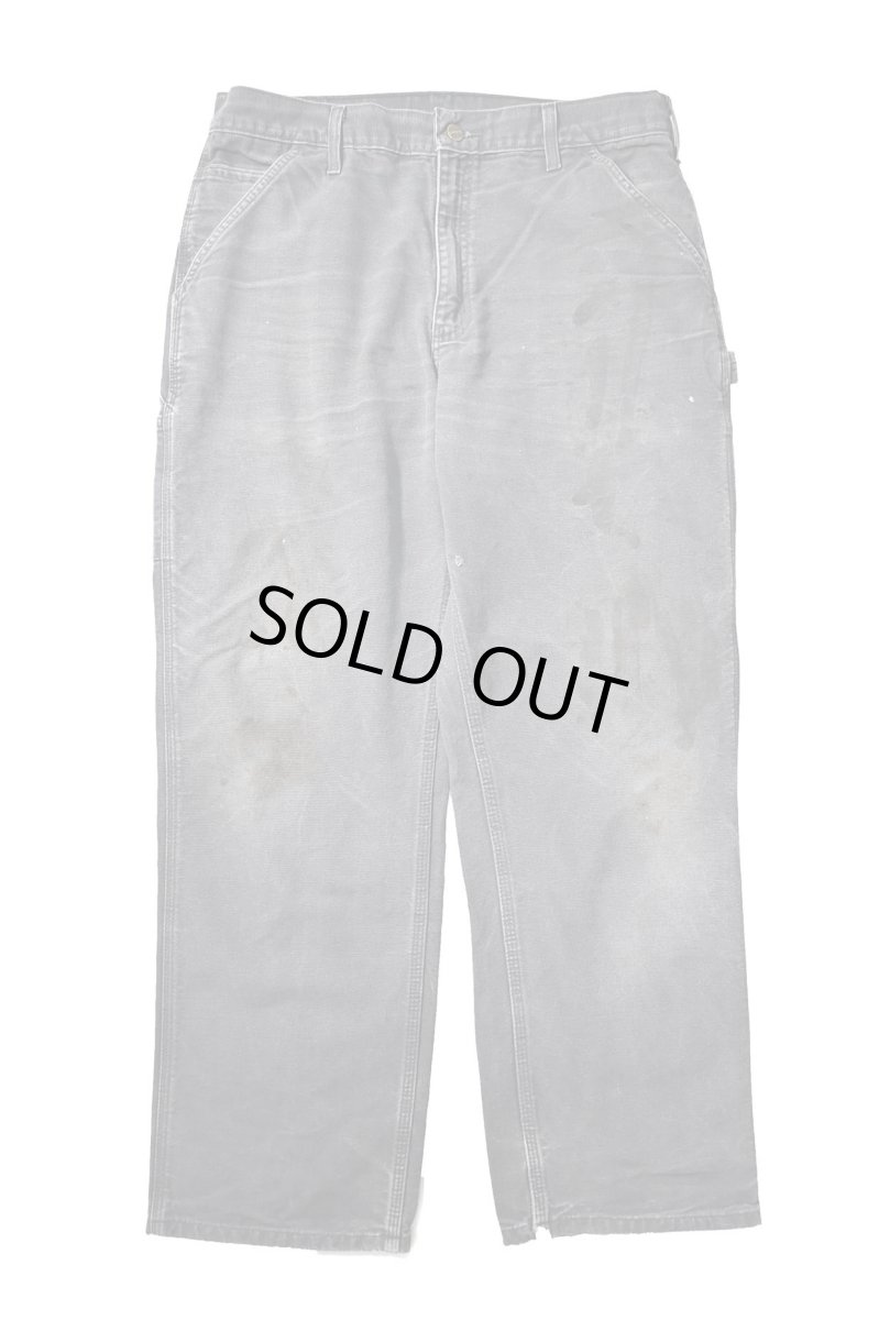 画像1: 12' Used Carhartt Duck Carpenter Pants Petrol Blue カーハート (1)