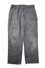 画像1: 12' Used Carhartt Duck Carpenter Pants Petrol Blue カーハート (1)