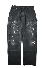 画像1: 09' Used Carhartt Duck Double Knee Carpenter Pants Black made in USA カーハート (1)