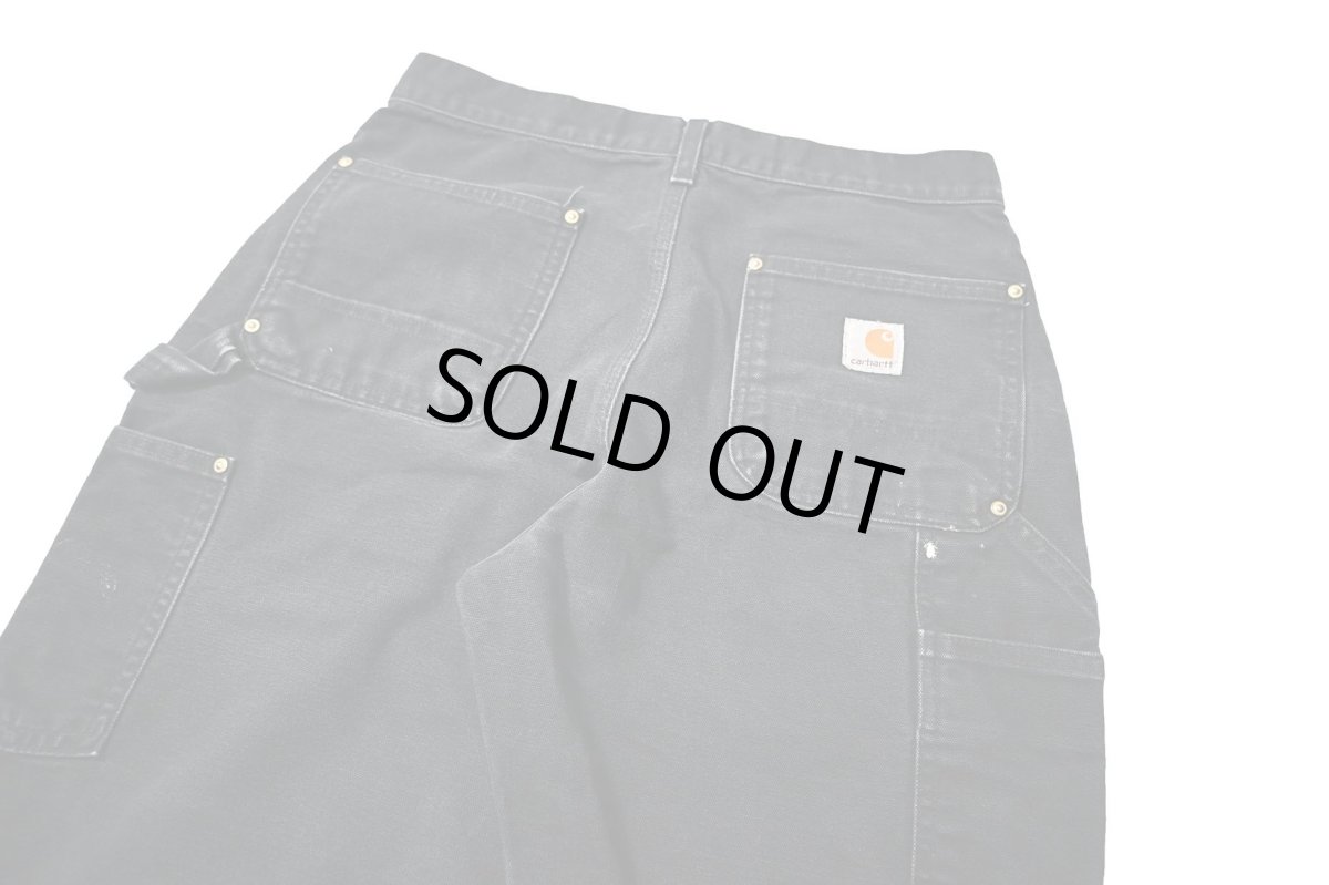 画像5: 09' Used Carhartt Duck Double Knee Carpenter Pants Black made in USA カーハート (5)
