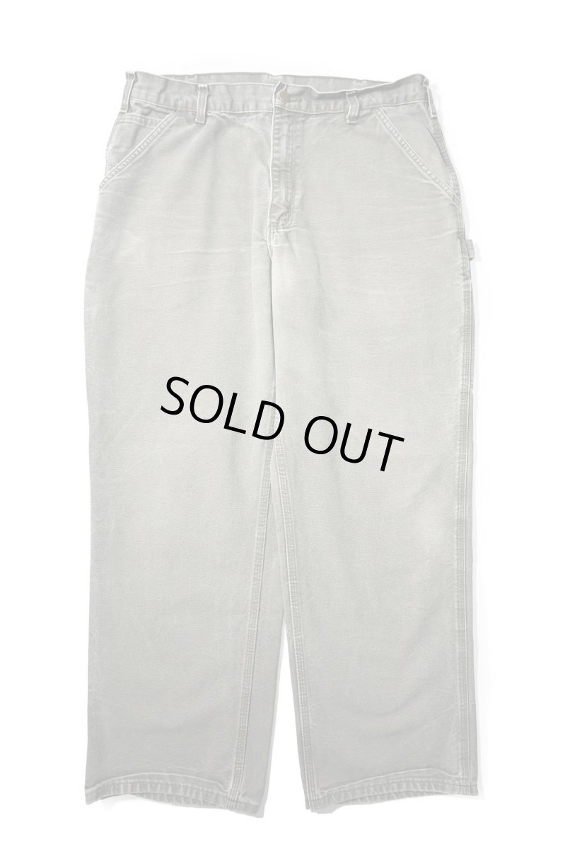 画像1: 16' Used Carhartt Duck Carpenter Pants Moss カーハート (1)