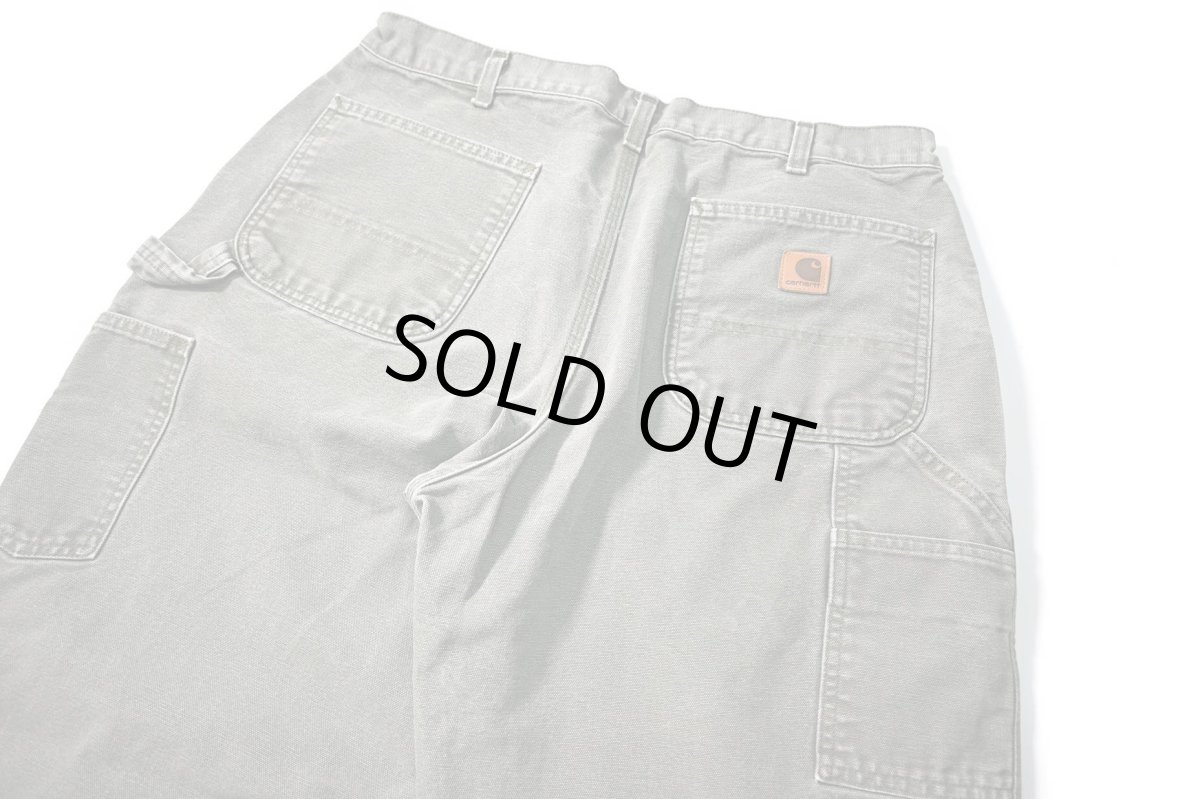 画像4: 16' Used Carhartt Duck Carpenter Pants Moss カーハート (4)