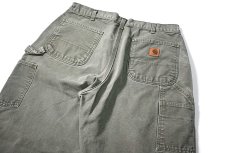 画像4: 16' Used Carhartt Duck Carpenter Pants Moss カーハート (4)