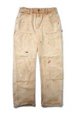 画像1: 17' Used Carhartt Duck Double Knee Carpenter Pants Brown made in USA カーハート (1)