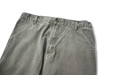 画像2: 00' Used Carhartt Duck Carpenter Pants Moss カーハート (2)