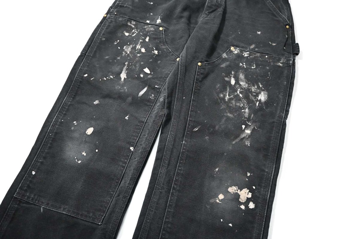 画像4: 09' Used Carhartt Duck Double Knee Carpenter Pants Black made in USA カーハート (4)
