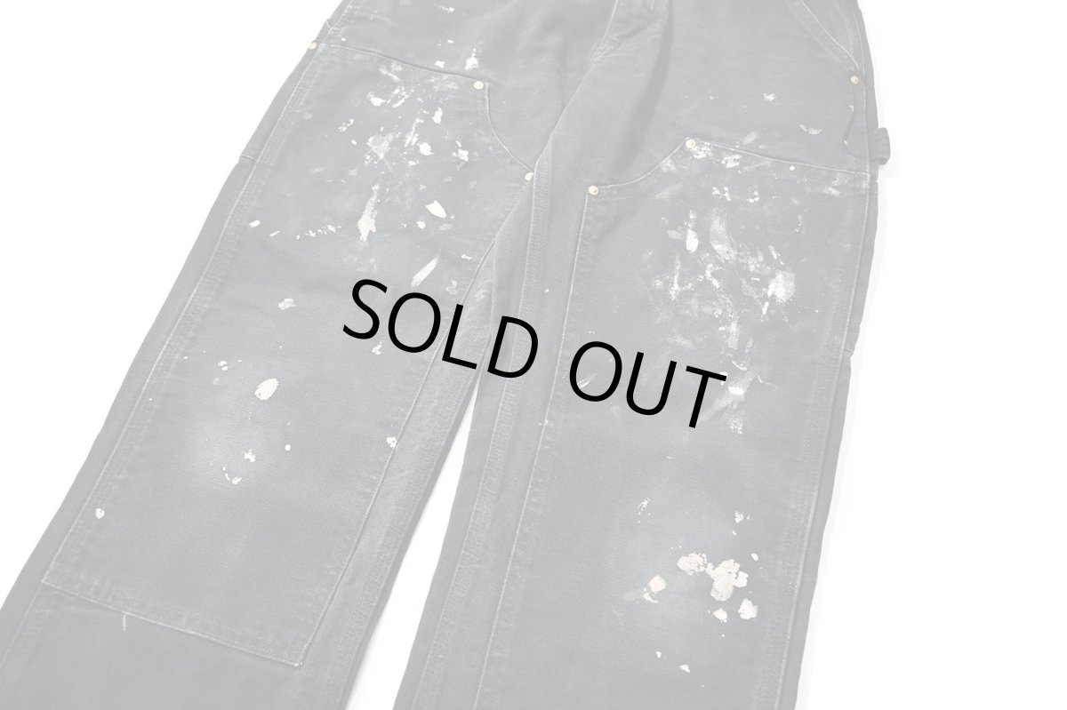 画像4: 09' Used Carhartt Duck Double Knee Carpenter Pants Black made in USA カーハート (4)