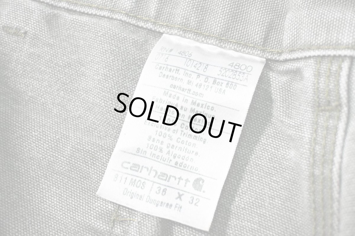 画像6: 16' Used Carhartt Duck Carpenter Pants Moss カーハート (6)