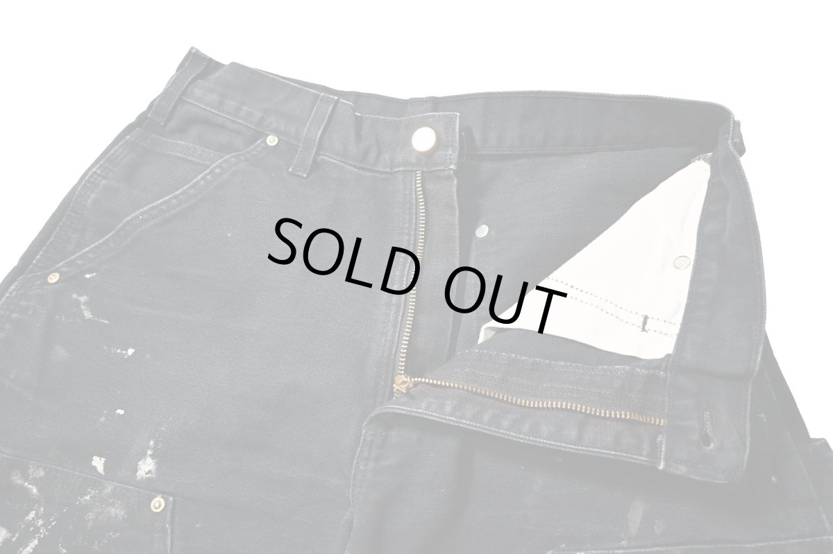 画像6: 09' Used Carhartt Duck Double Knee Carpenter Pants Black made in USA カーハート (6)