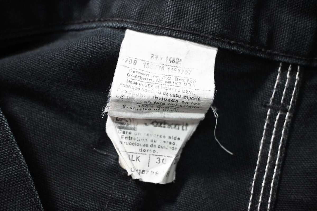 画像7: 09' Used Carhartt Duck Double Knee Carpenter Pants Black made in USA カーハート (7)
