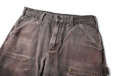 画像2: 16' Used Carhartt Duck Double Knee Carpenter Pants Dark Brown カーハート (2)