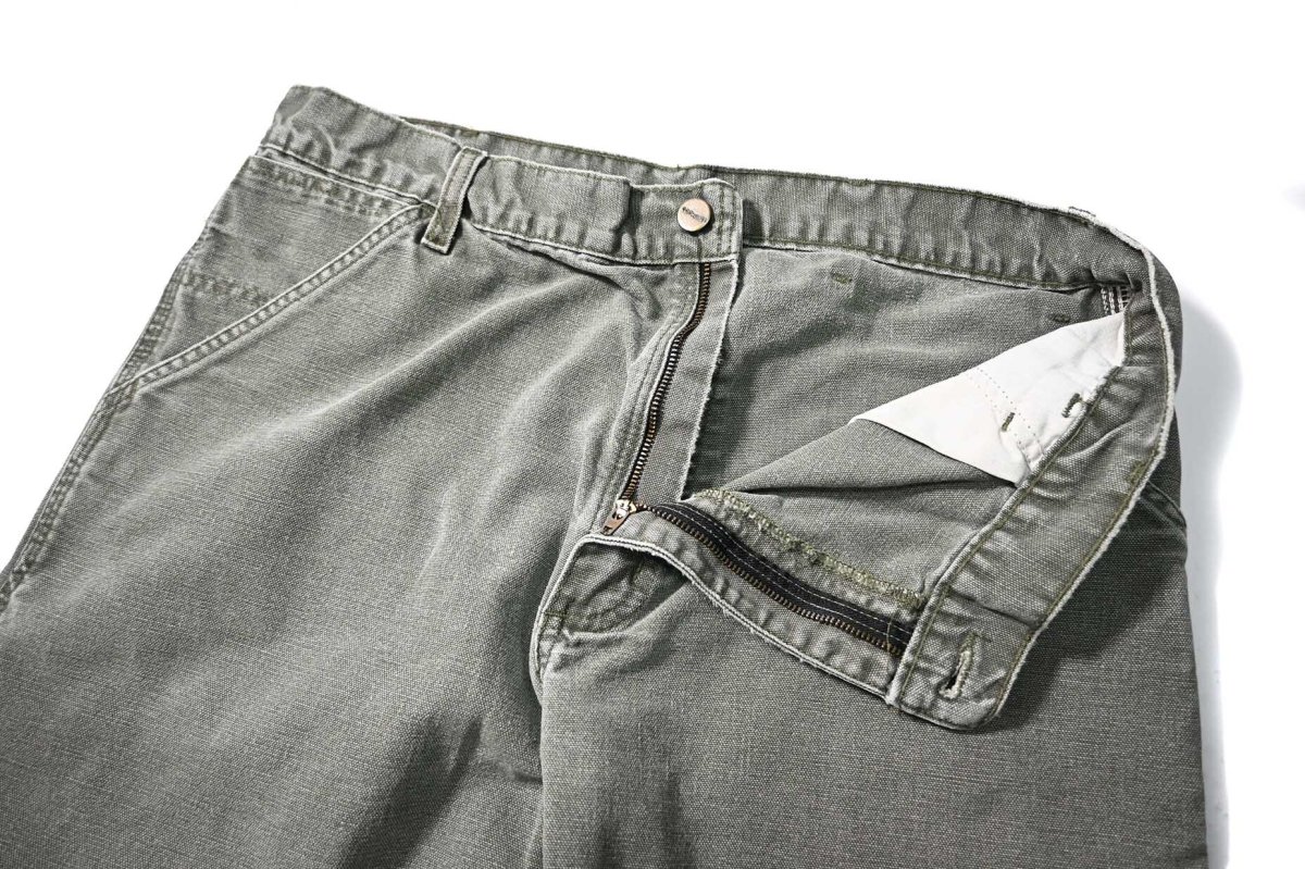画像5: 00' Used Carhartt Duck Carpenter Pants Moss カーハート (5)