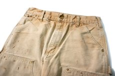 画像2: 17' Used Carhartt Duck Double Knee Carpenter Pants Brown made in USA カーハート (2)