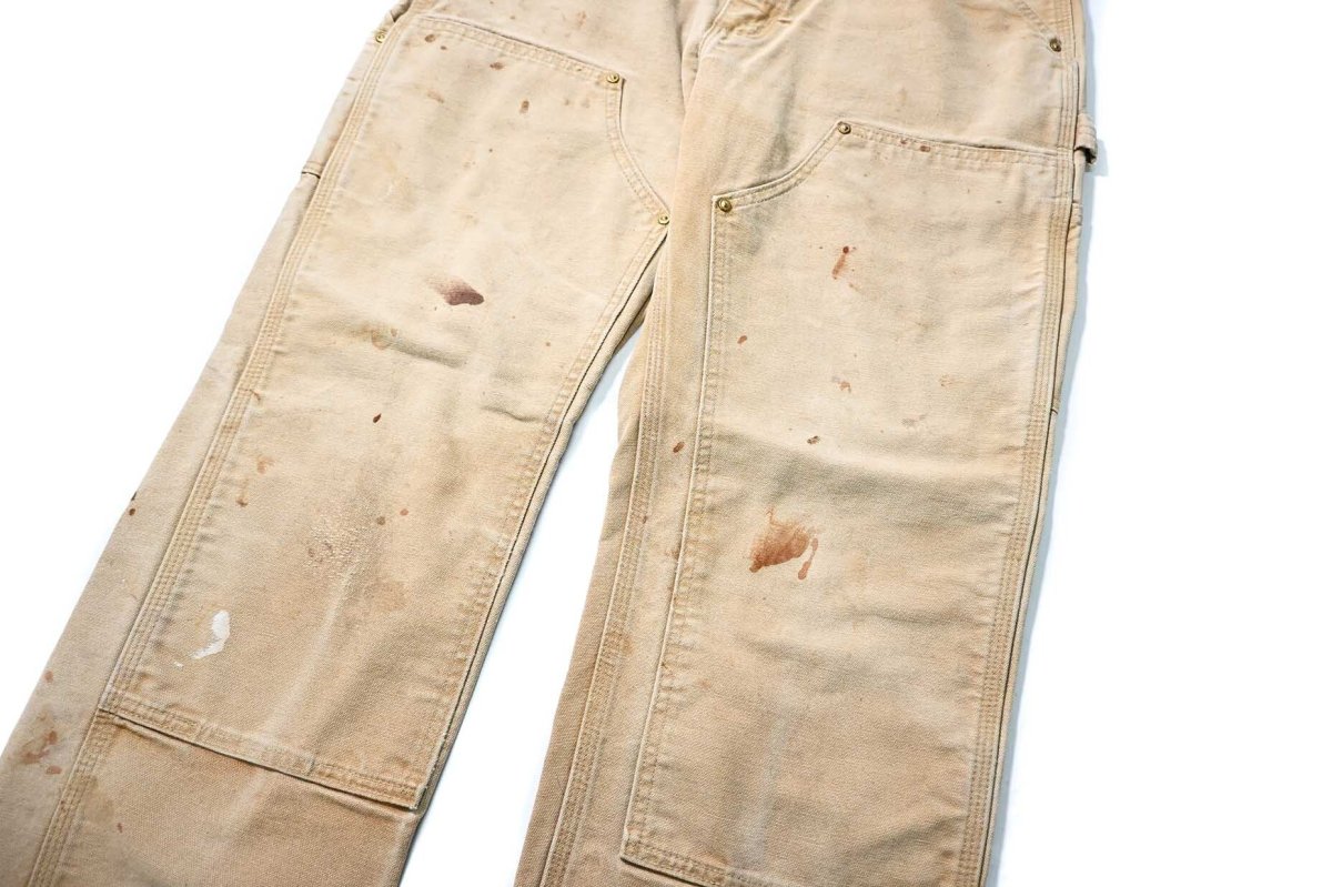 画像4: 17' Used Carhartt Duck Double Knee Carpenter Pants Brown made in USA カーハート (4)