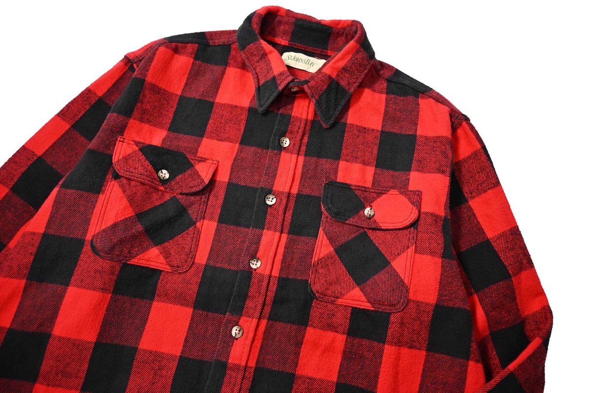 画像2: 80-90s Used St John's Bay Heavy Flannel Shirt made in USA (2)