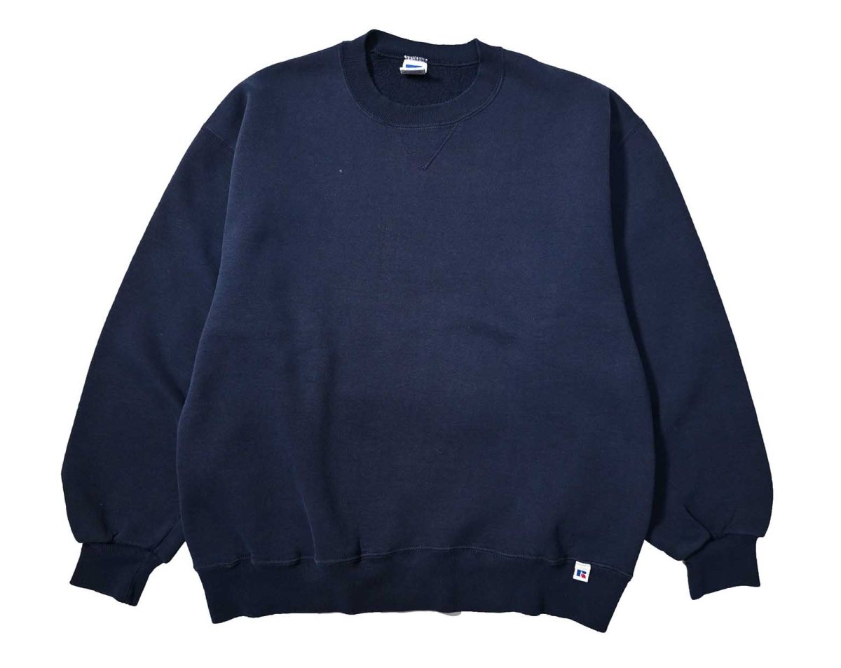 画像1: 90s Used Russell Athletic Blank Sweat Shirt Navy (1)
