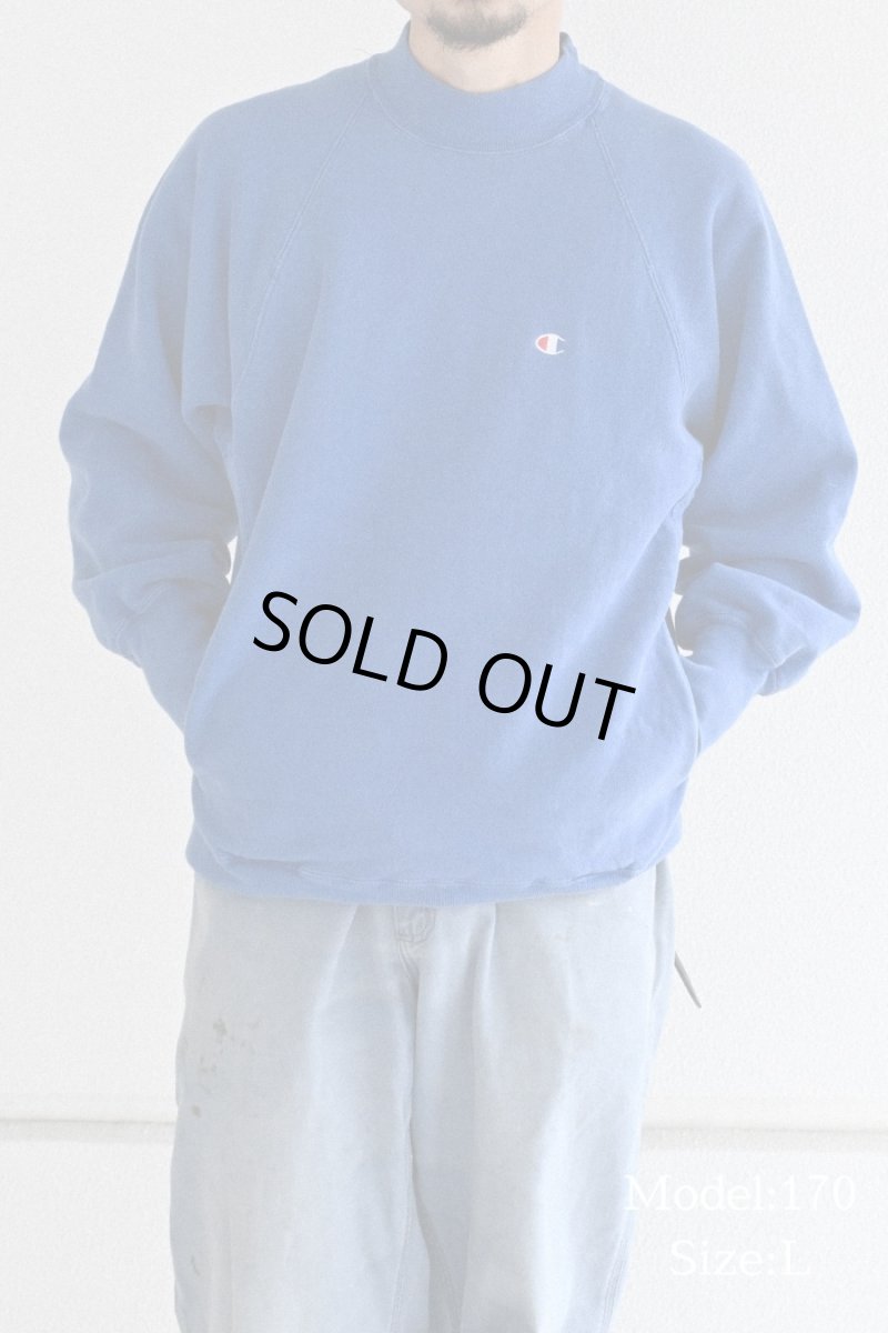 画像5: 90s Used Champion Reverse Weave Mock Neck Raglan Sleeve Sweat Shirt made in USA (5)