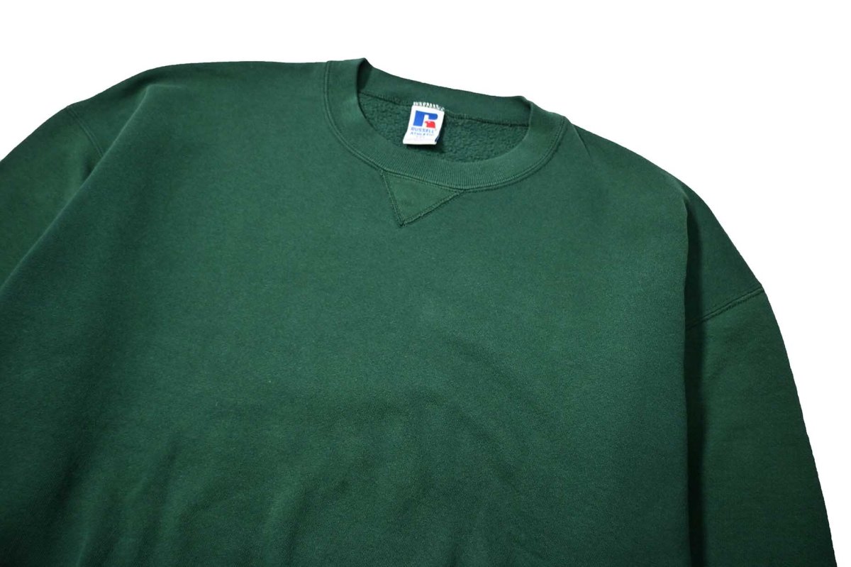 画像2: 90s Used Russell Athletic Blank Sweat Shirt Green made in USA (2)